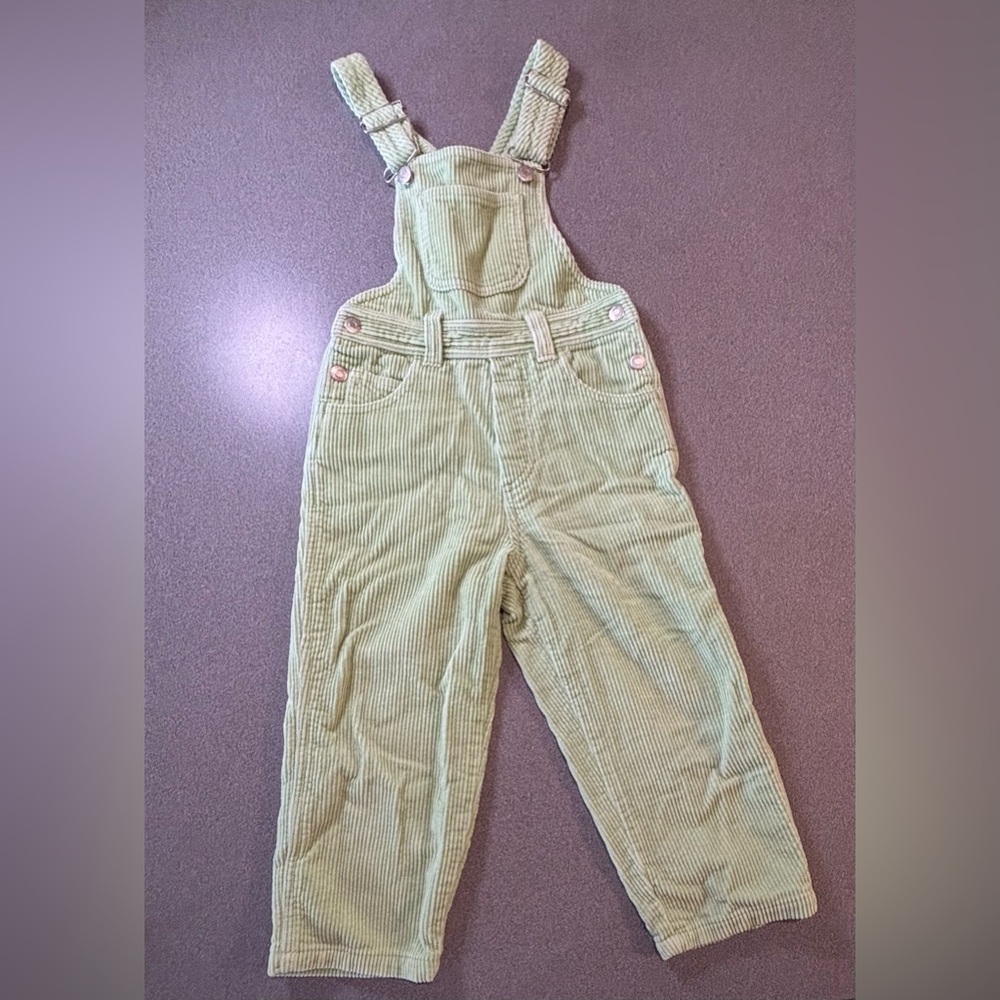 Vintage‎ Cotton Resources Green Corduroy Kids Overalls SZ. 4T